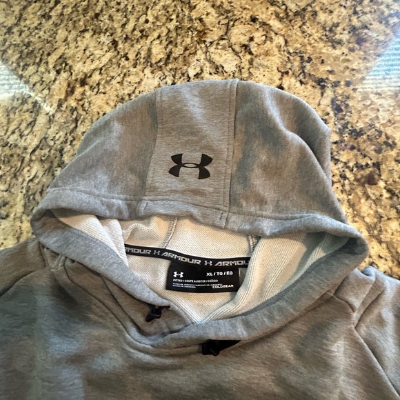 Under armor pullover hoodie size xl color gray excellent condition - Picture 3 of 6